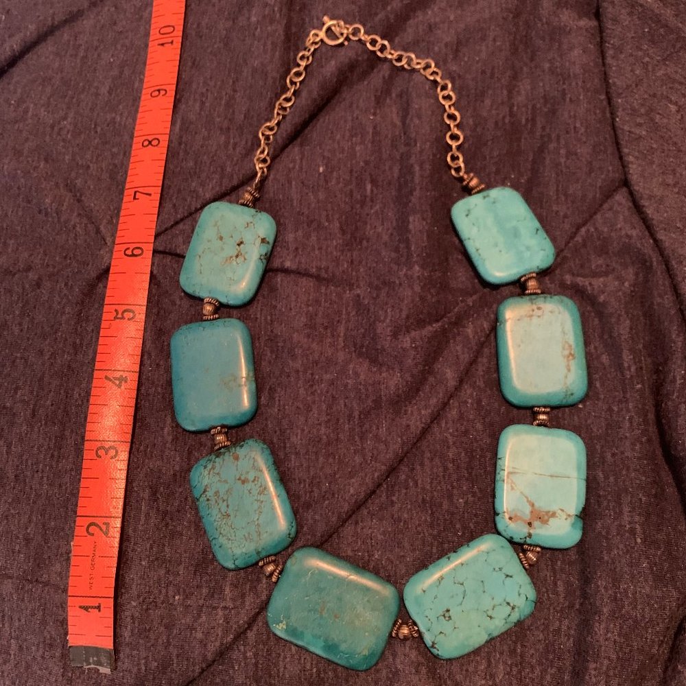 Genuine Turquoise Necklace stones chunky statement